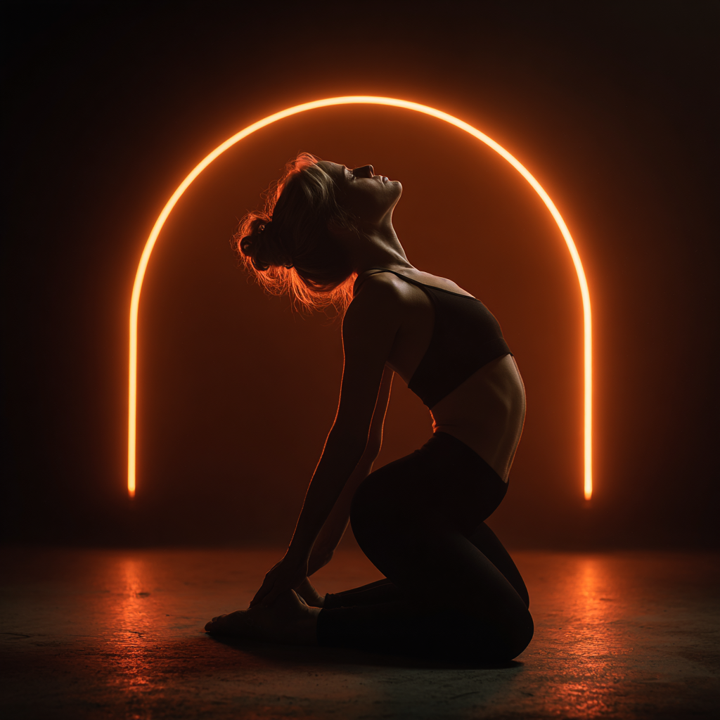 Cvičenie rovnováhy v pokojnom interiéri